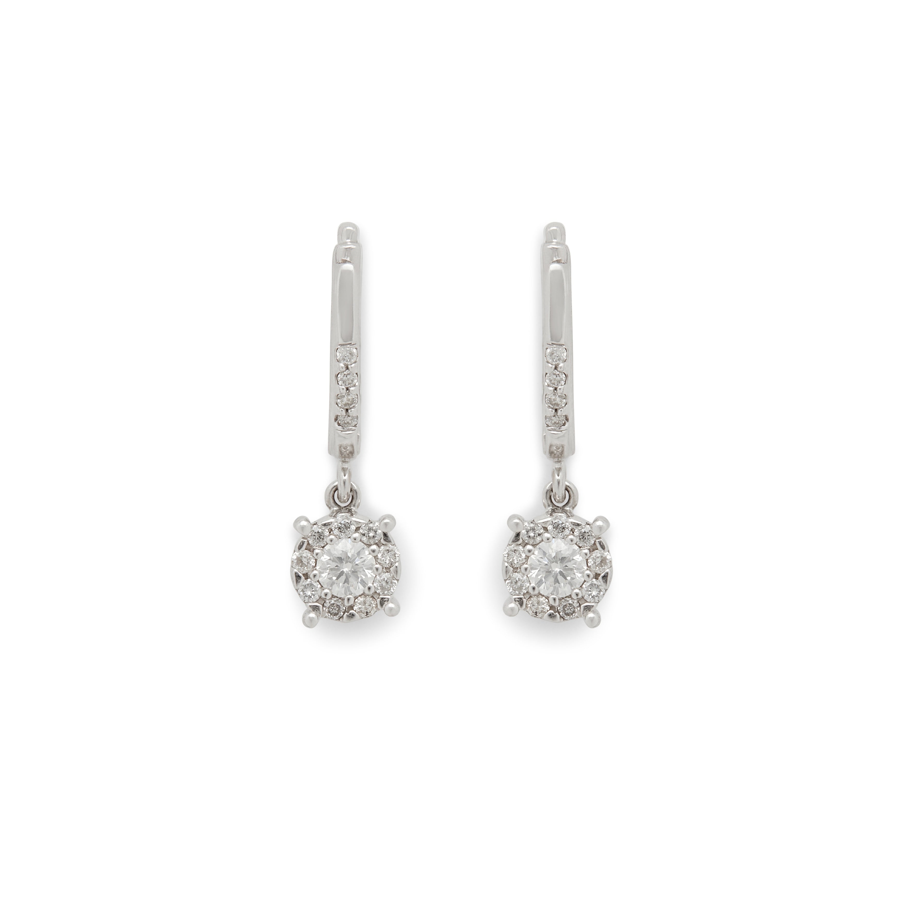 Effy Jewelry Diamond Drop Earrings In 14K White Gold 0.53 Twc