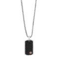 Effy Mens 925 Sterling Silver 18K Rose Gold Black Sapphire Pendant Necklace