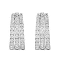 Effy Womens 14K White Gold Diamond Pave Hoop Earrings