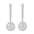 Effy Womens 14K White Gold Lab Grown Diamond Drop Hoop Earrings
