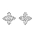 Effy Womens 14K White Gold Lab Grown Diamond Marquise Earrings