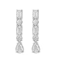 Effy Womens 14K White Gold Lab Grown Diamond Tennis Drop Earrings