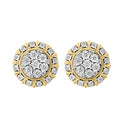 Effy Womens 14K White Yellow Gold Diamond Stud Earrings