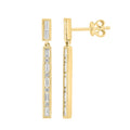 Effy Womens 14K Yellow Gold Baguette Diamond Drop Earrings
