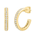 Effy Womens 14K Yellow Gold Diamond Open Hoop Earrings