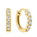 Effy Womens 14K Yellow Gold Pave Diamond Hoop Earrings