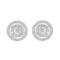 Effy Womens 925 Silver Lab Grown Diamond Round Pave Stud Earrings