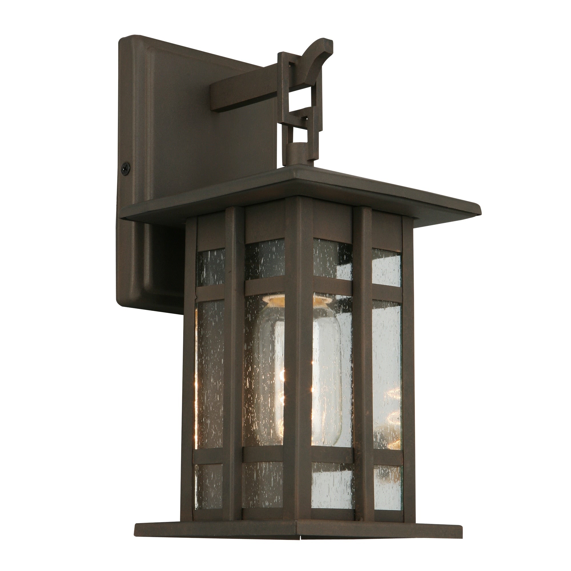 Eglo Arlington Creek Outdoor Wall Light W Bronze Finish And Clear Seeded Glass 11 Inch