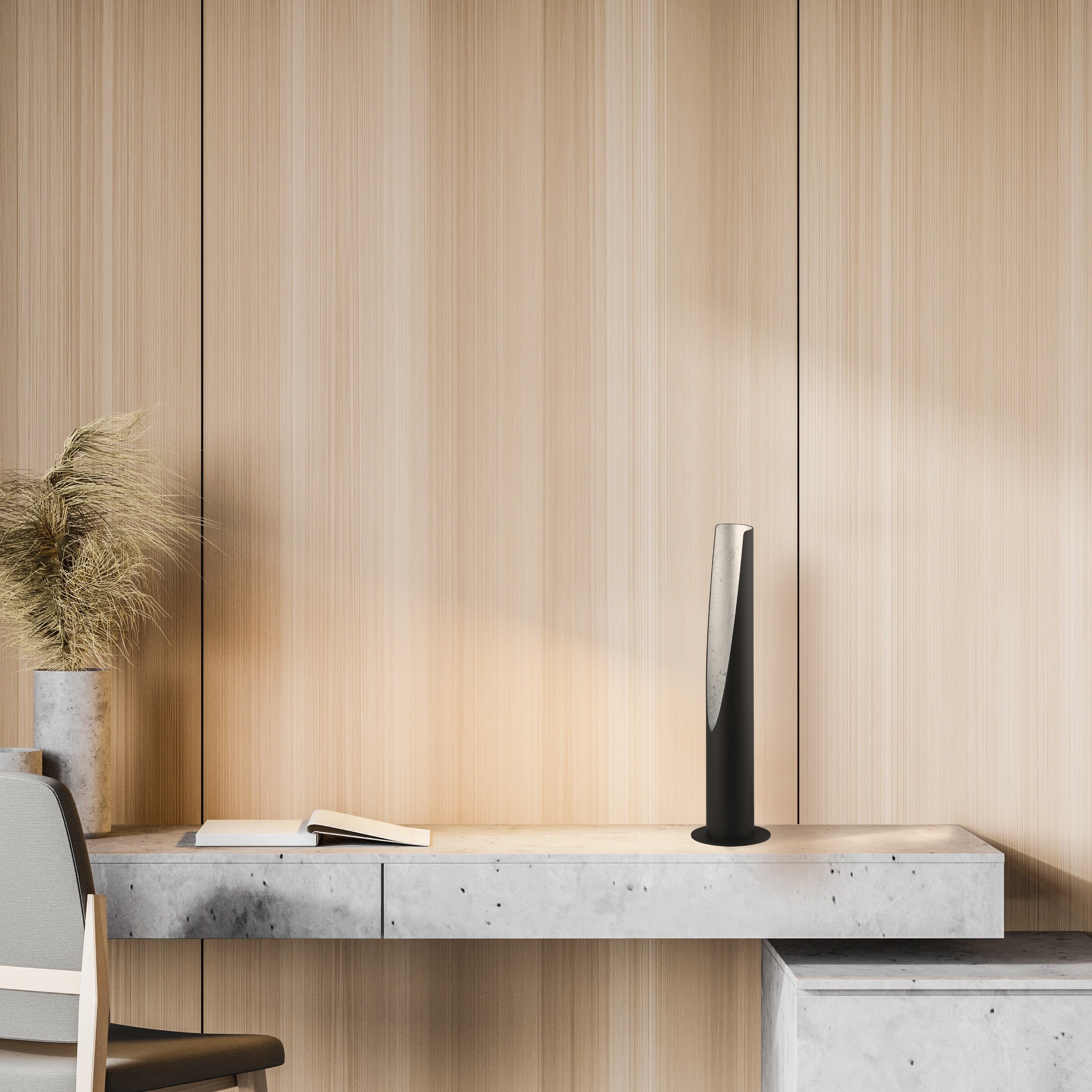 Eglo Barbotto Table Lamp With Matte Black Silver Finish