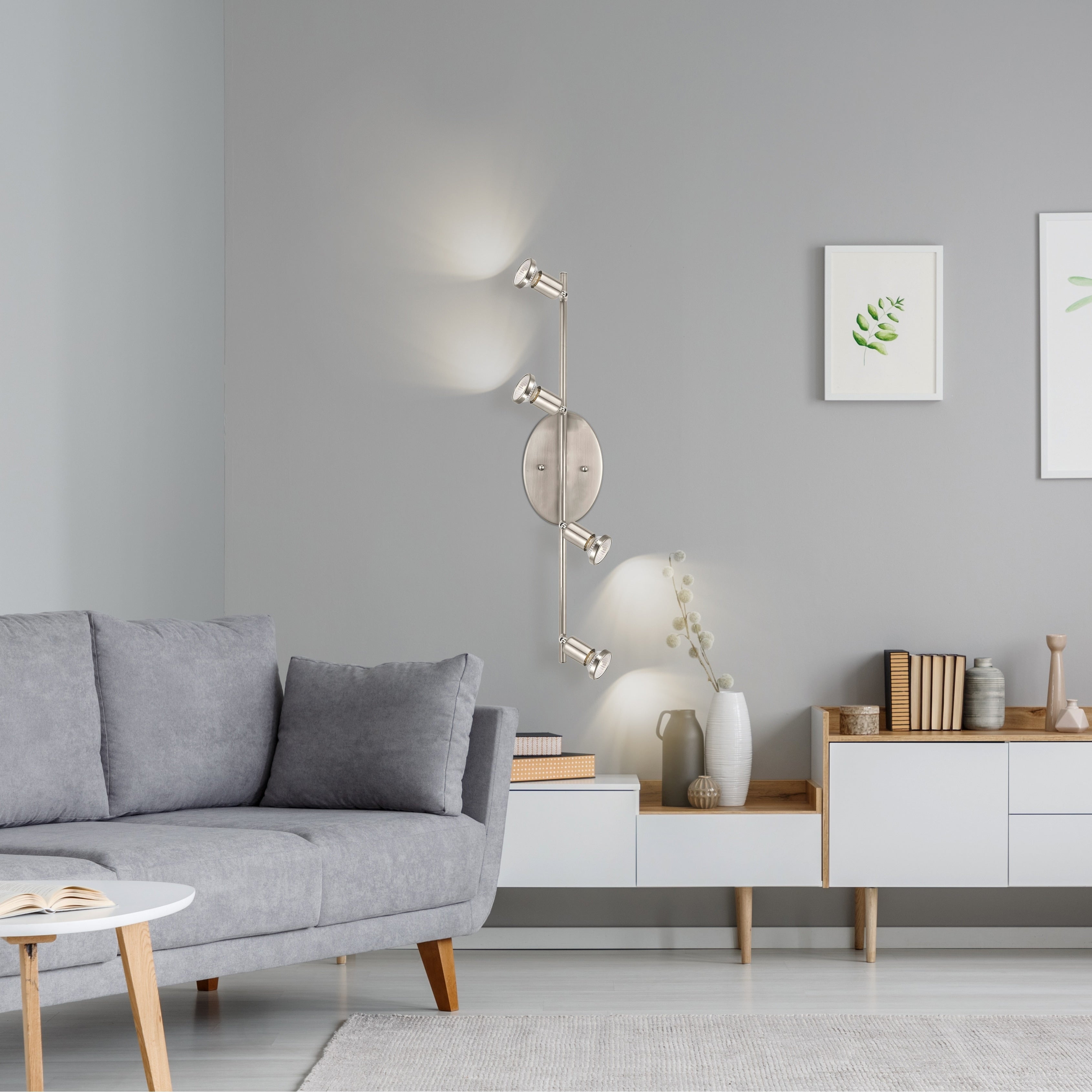 Eglo Buzz 4 Light Ceiling Or Wall Track Light With Matte Nickel Finish