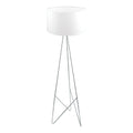 Eglo Camporale 1 Light Chrome Floor Lamp With White Fabric