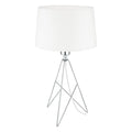 Eglo Camporale 1 Light Chrome Table Lamp With White Fabric