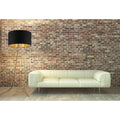 Eglo Camporale 1 Light Gold Floor Lamp With Black Exterior Gold Interior Fabric