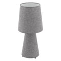 Eglo Carpara 2 Light Grey Table Lamp With Grey Fabric