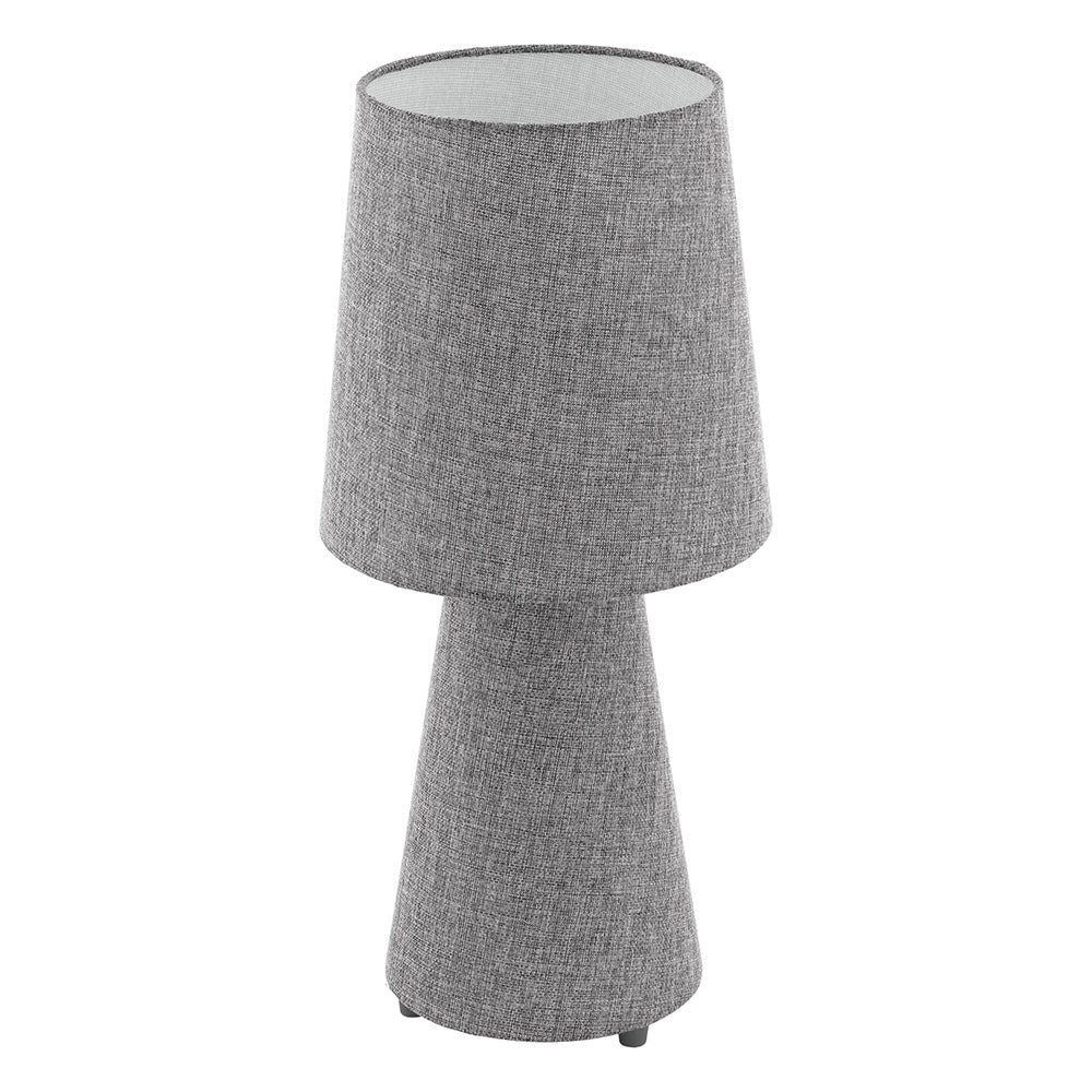 Eglo Carpara 2 Light Grey Table Lamp With Grey Fabric
