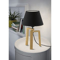 Eglo Chietino 1 Light Natural Table Lamp With Black Exterior White Interior Fabric