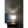Eglo Chietino 1 Light Natural Table Lamp With White Fabric