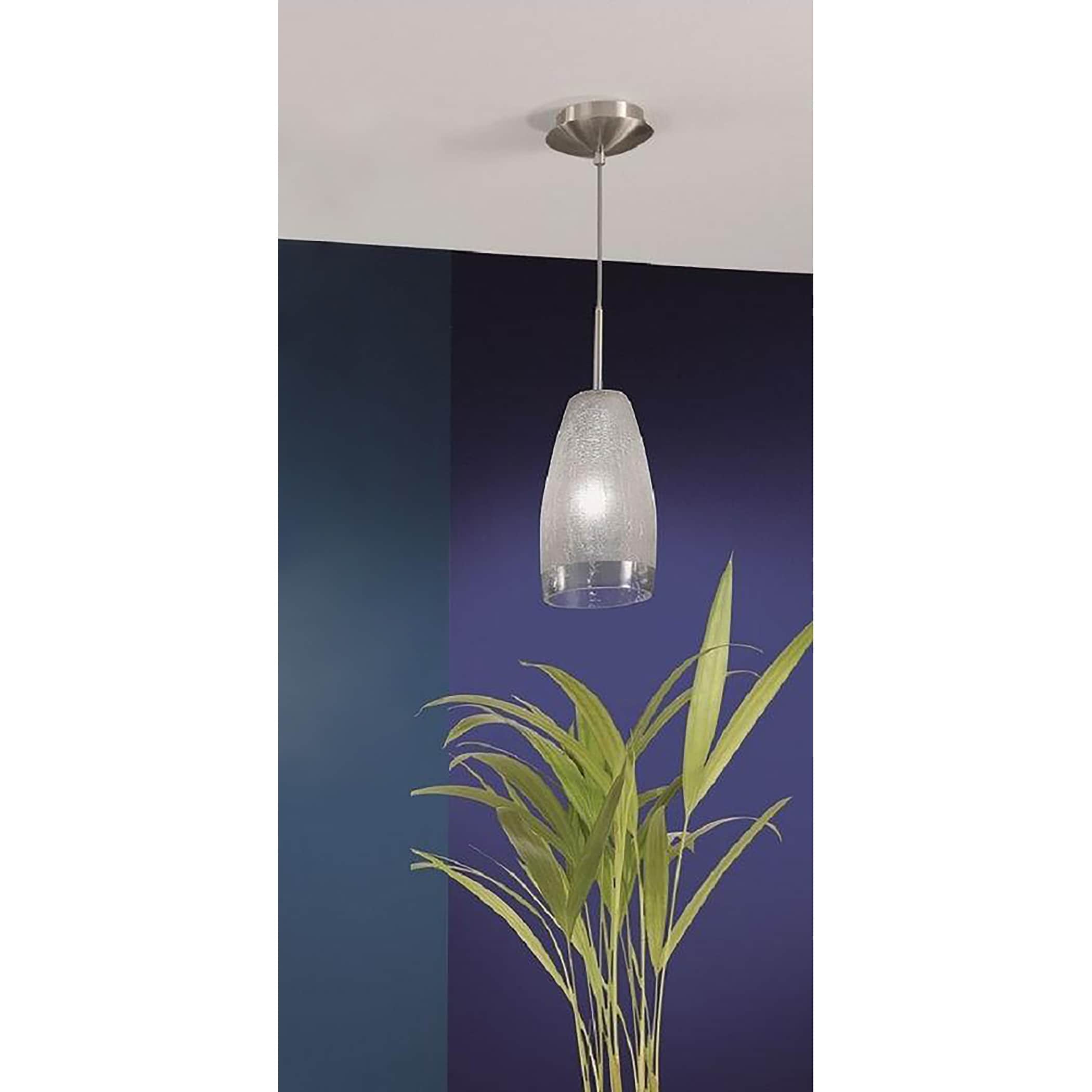 Eglo Crash 1 Light Matte Nickel Pendant With Frosted Glass