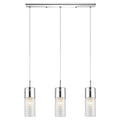 Eglo Diamond 3 Light Pendant With Chrome Finish And Crystal Stands