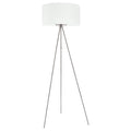 Eglo Fondachelli 1 Light Matte Nickel Floor Lamp With White Fabric