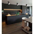 Eglo Hornwood 1 Light Black And Natural Semi Flush Mount With Black Exterior White Interior