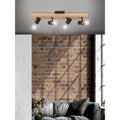 Eglo Kingswood 4 Light Black And Natural Track Light