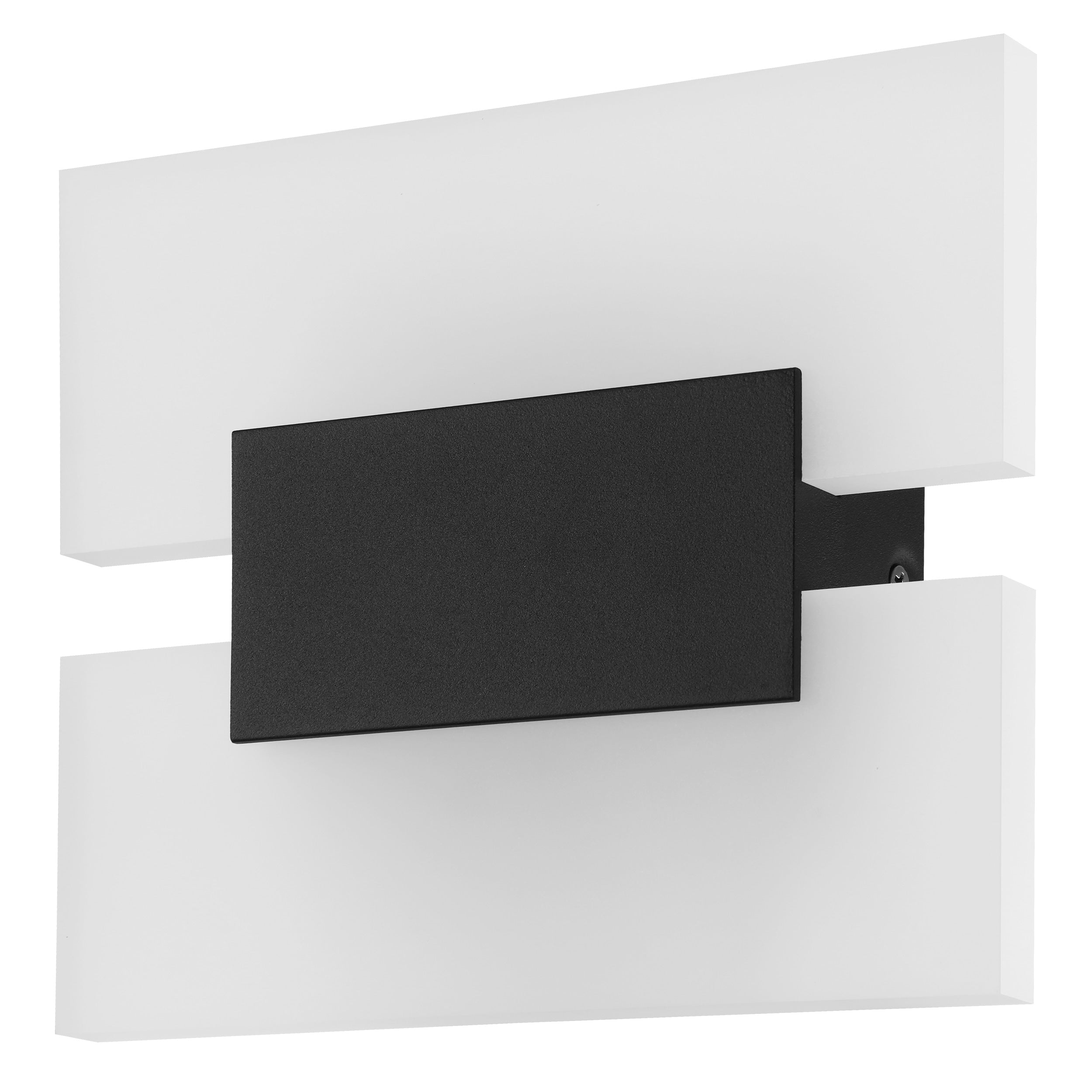 Eglo Metrass Led Wall Light W Matte Black Finish White Satin Glass