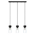 Eglo Montey 3 Light Pendant With Matte Black Finish And Clear Glass