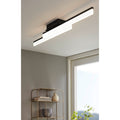 Eglo Palmital 1 Led Ceiling Light W Matte Black Finish And Satin Shade