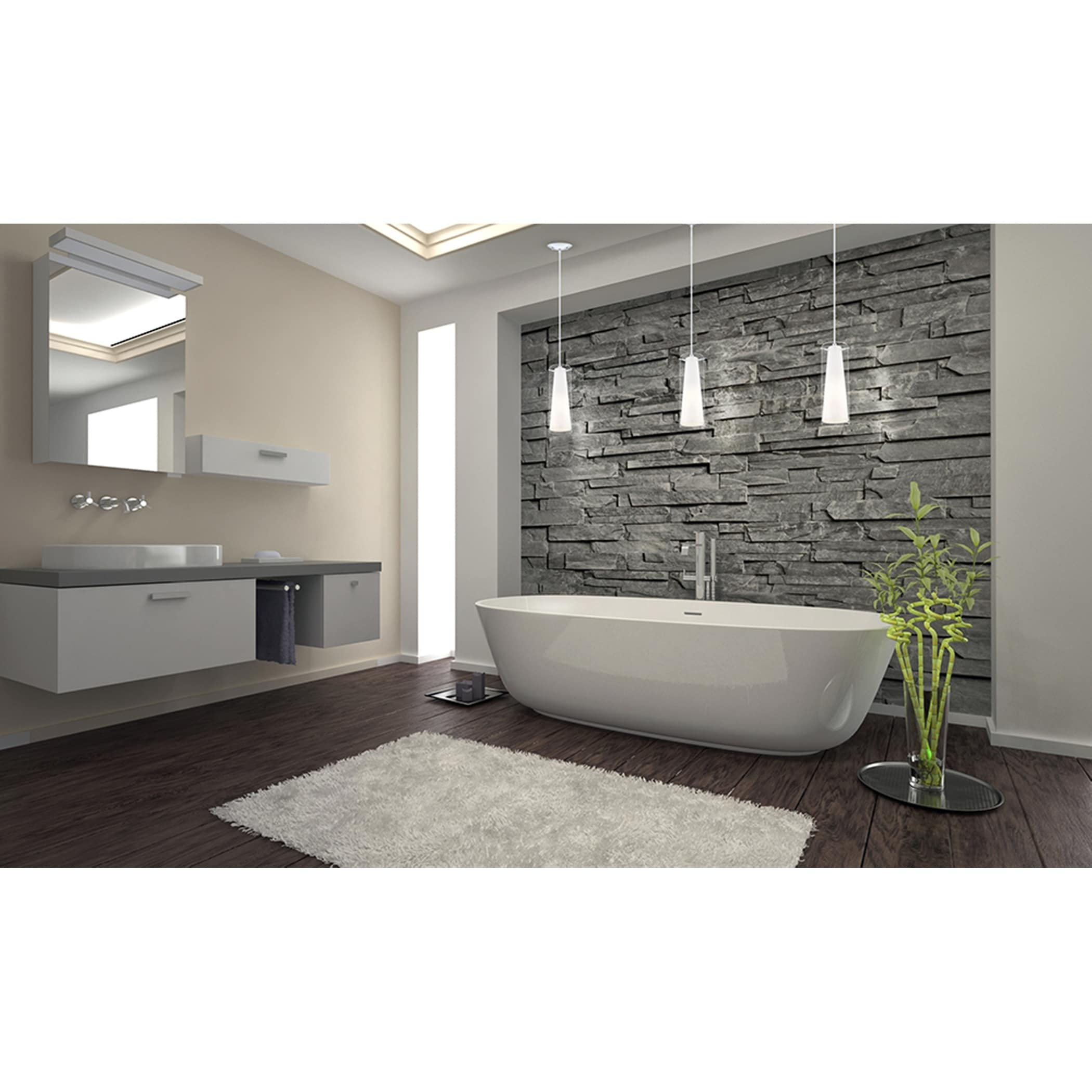 Eglo Pinto 1 Light Chrome Mini Pendants With Clear White Glass