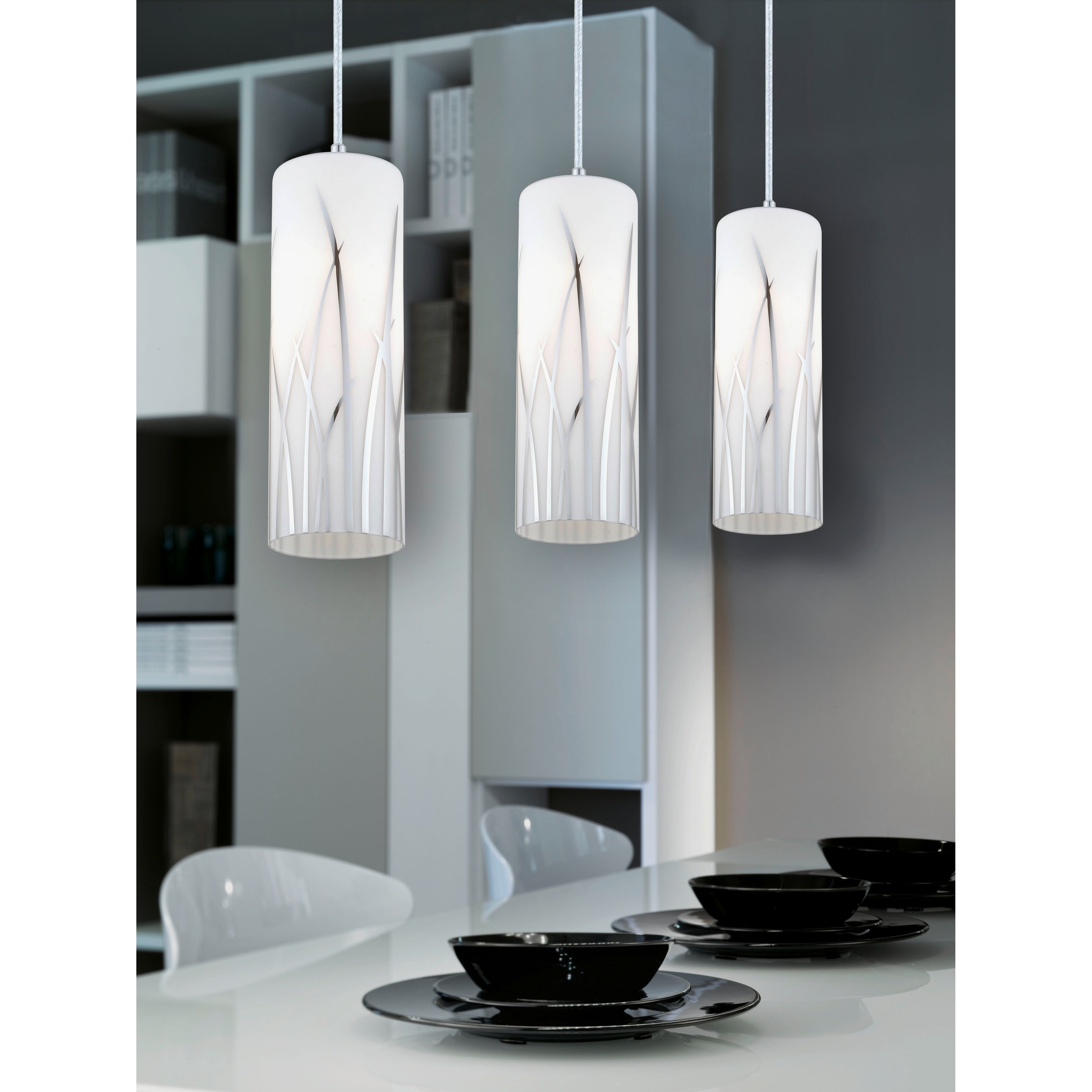 Eglo Rivato 3 X 100 Mulit Light Pendant W Chrome Finish White Chrome Decor
