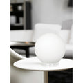 Eglo Rondo 1 Light White Round Table Lamp With Opal Frosted Glass