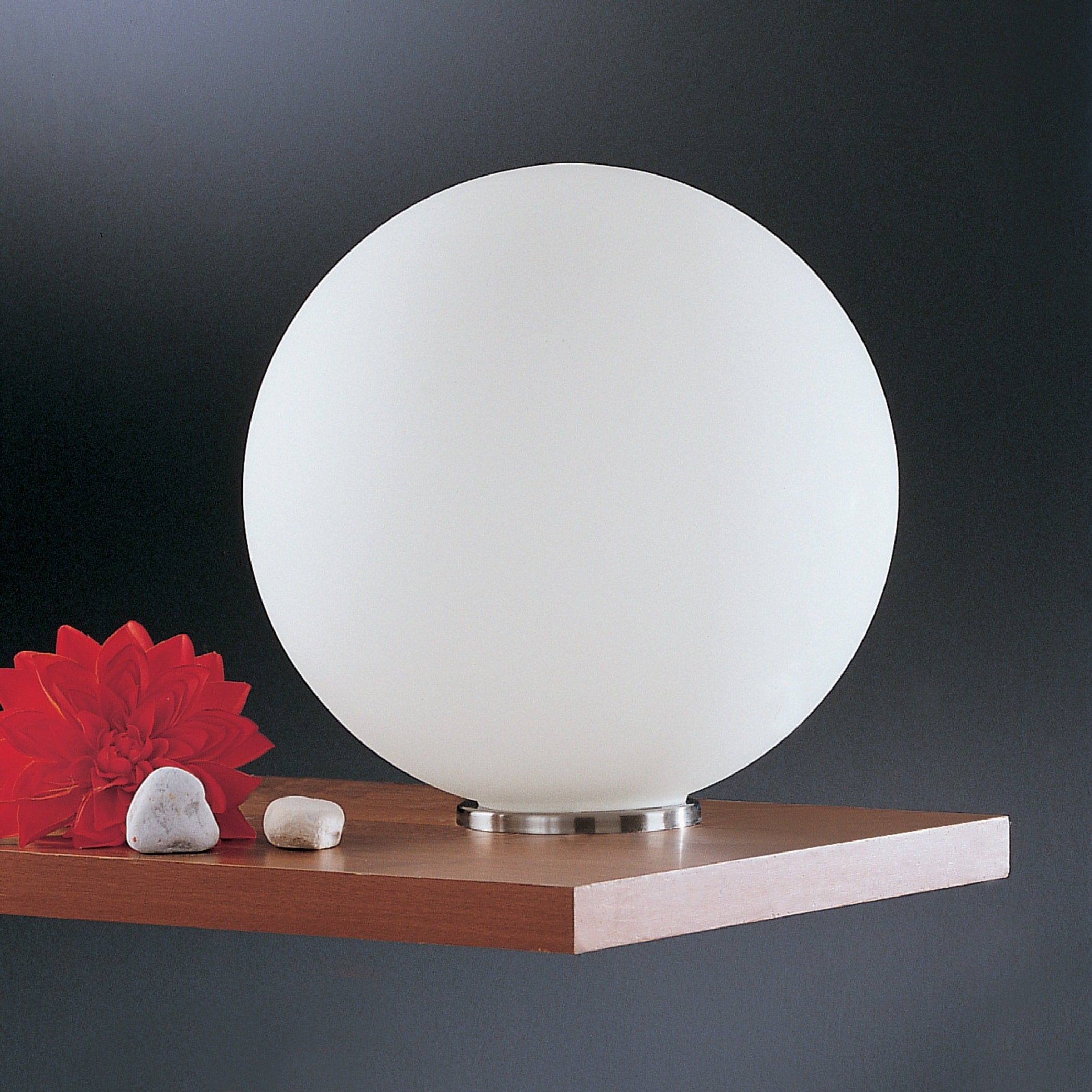 Eglo Rondo Silver 1 Light 60 Watt Table Lamp With Opal Glass