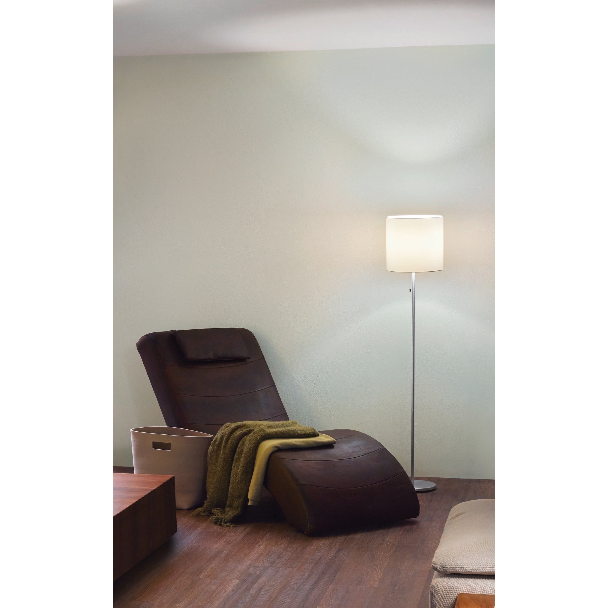 Eglo Sendo 1 X 100 Watt Floor Lamp With Aluminum Finish And White Shade