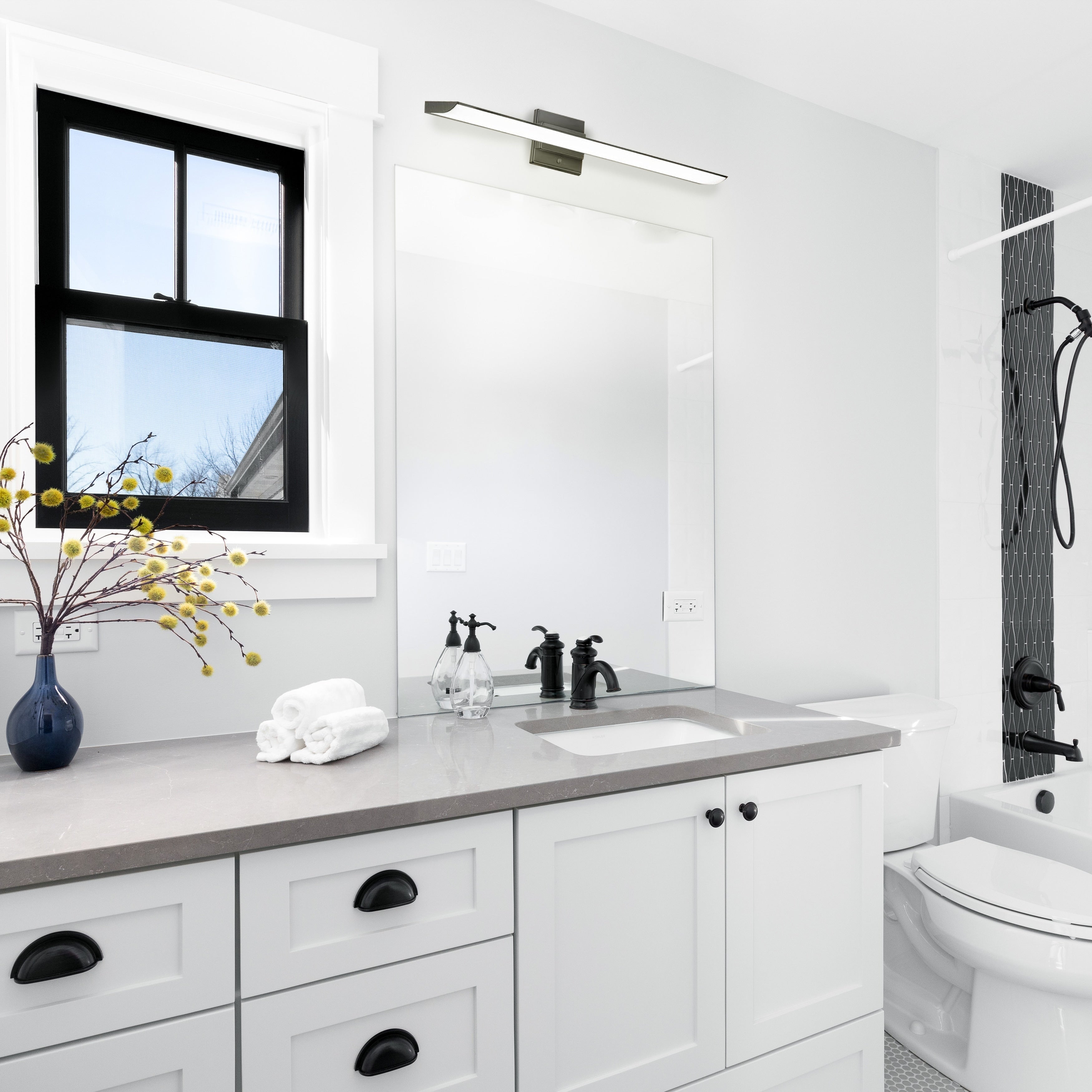 Eglo Tabiano Integraded Led Vanity Light With Matte Black Finish