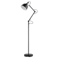 Eglo Thornford 1 Light Matte Black And Chrome Floor Lamp With Black Exterior White Interior