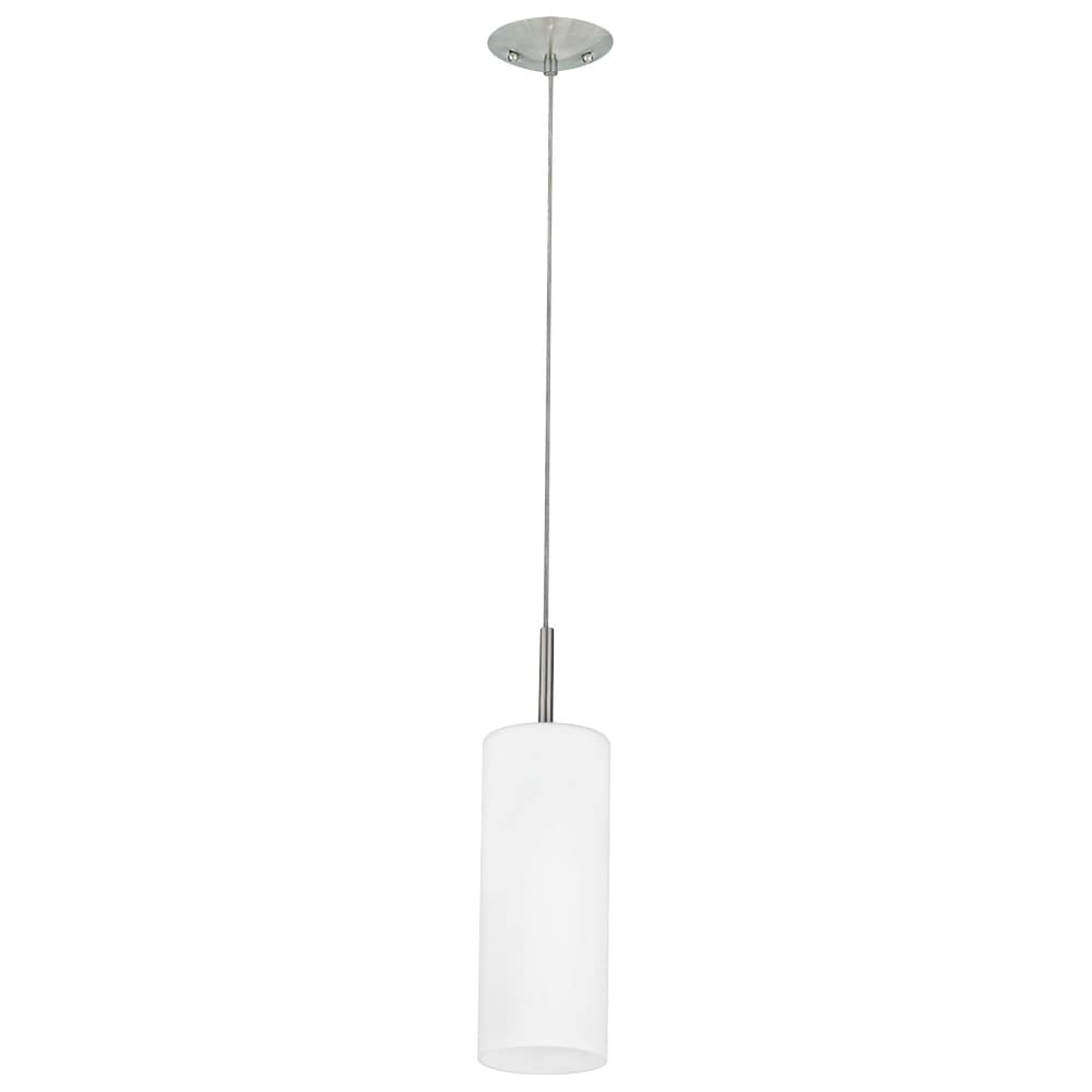 Eglo Troy 3 Matte Nickel 1 Light Mini Pendants With White Glass