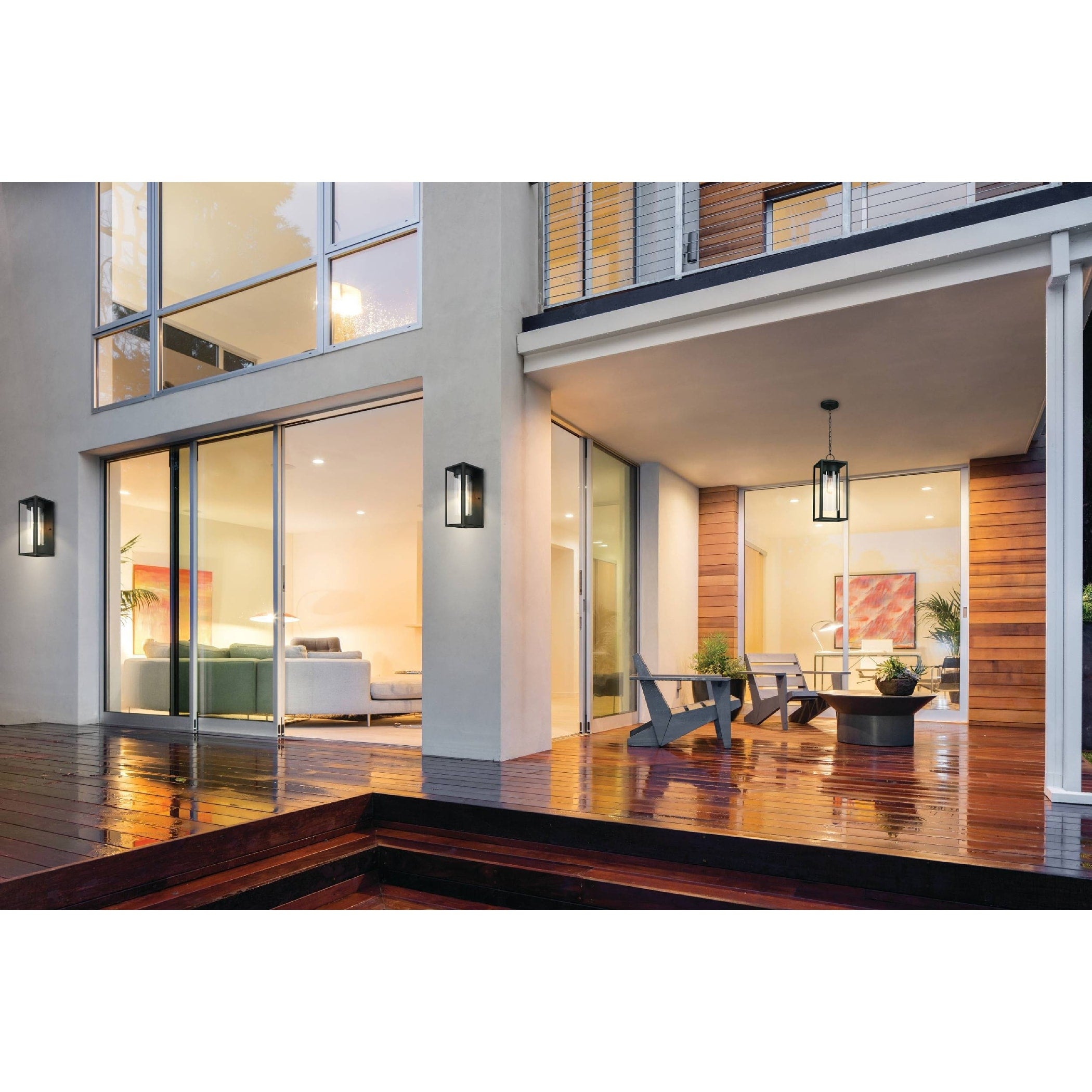 Eglo Walker Hill Outdoor Wall Light With Matte Black Finish And Clear Glass