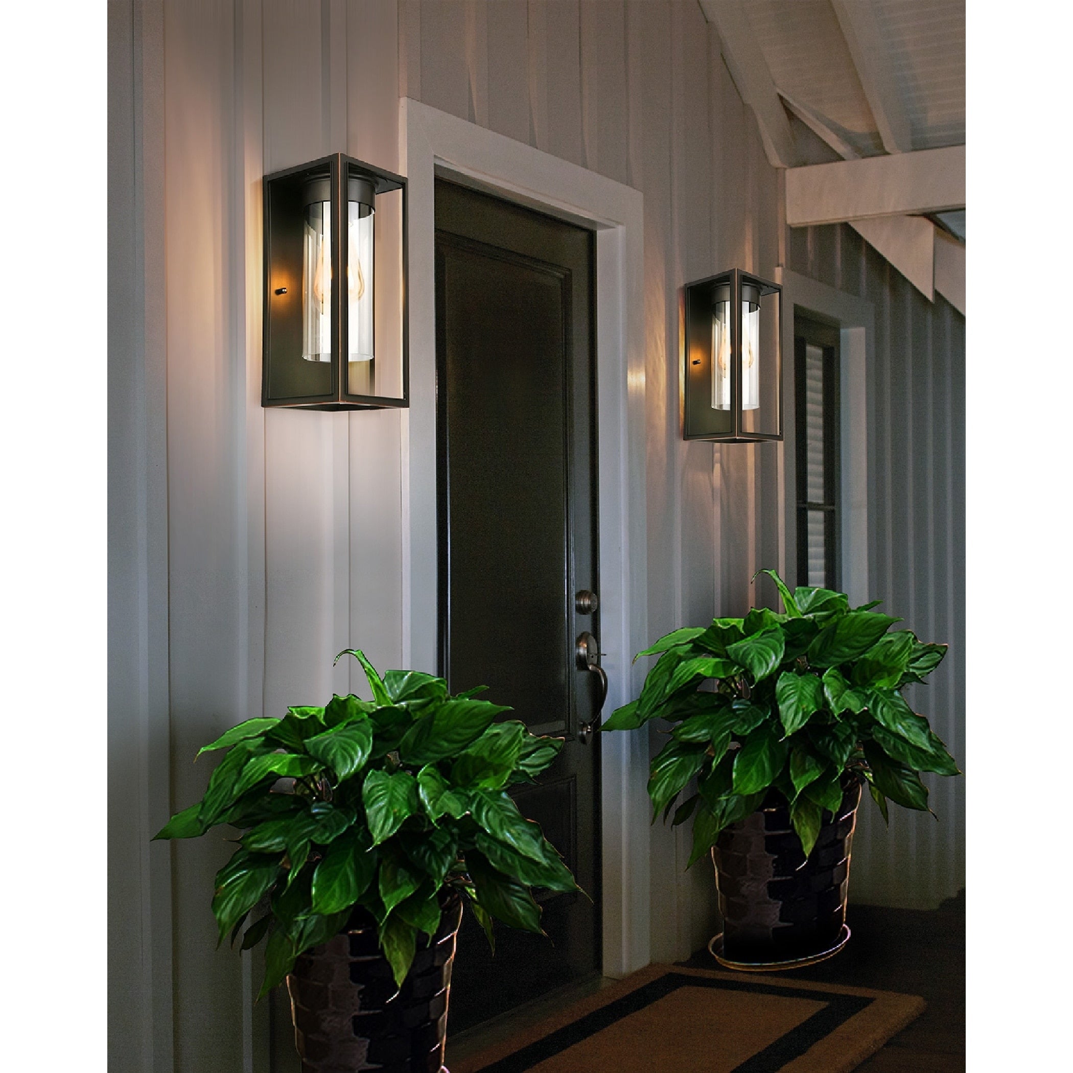 Eglo Walker Hill Outdoor Wall Light With Oil Rubbed Bronze Finish And Clear Glass