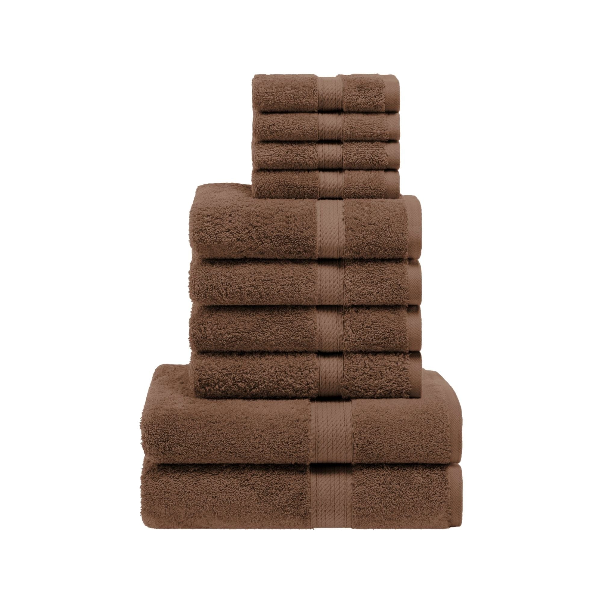 Blue Nile Mills Egyptian Cotton Pile Plush Heavyweight Absorbent Luxury Soft 10 Piece Towel Set