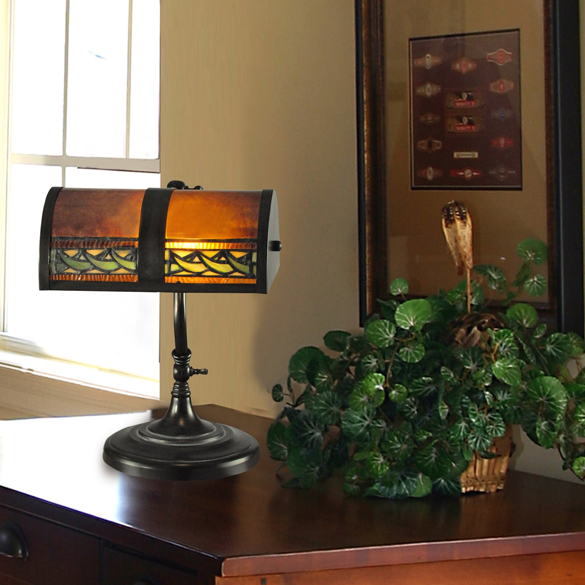 Egyptian Mica And Tiffany Desk Lamp