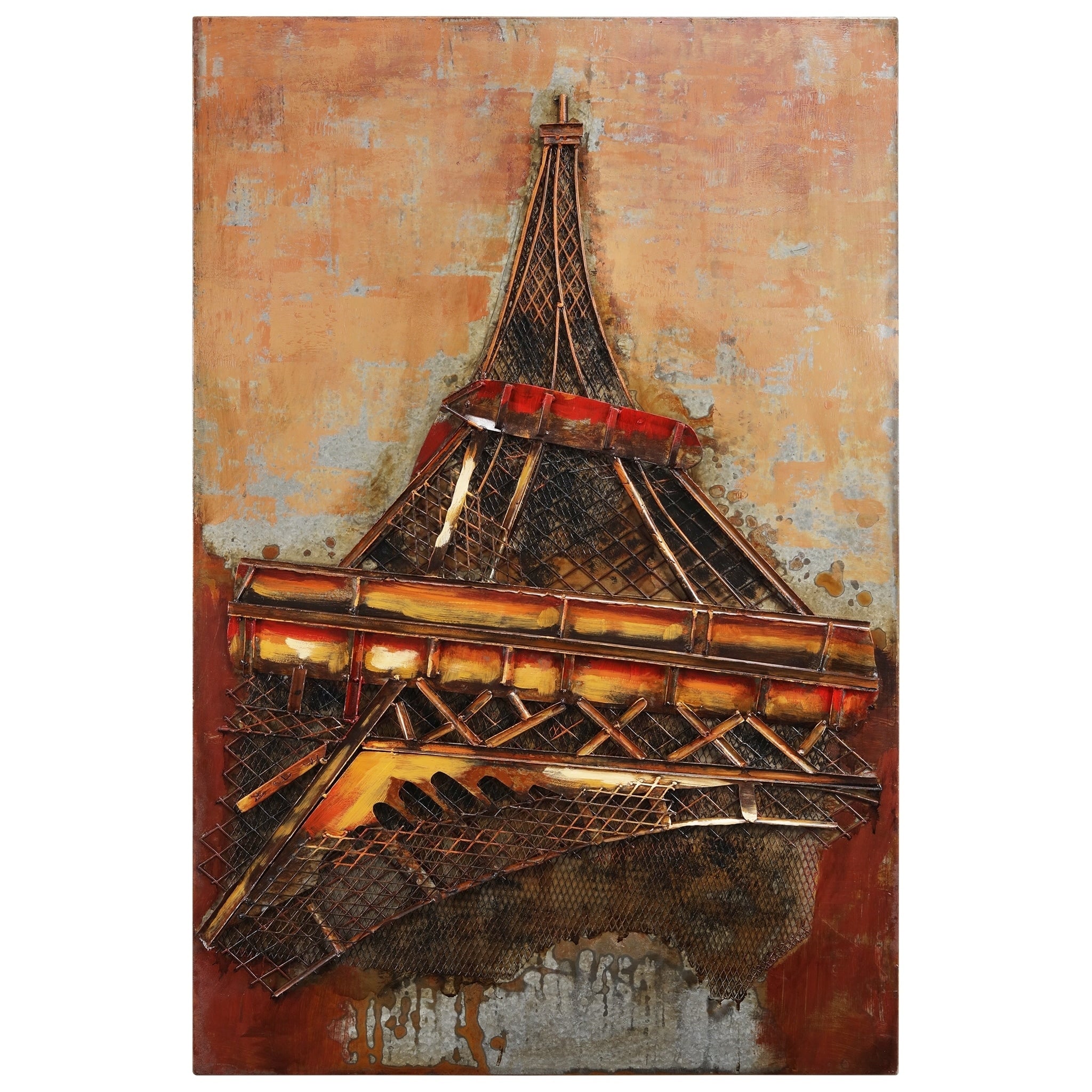 Eiffel Tower 1 Mixed Media Iron Hand Painted Dimensional Wall D Cor
