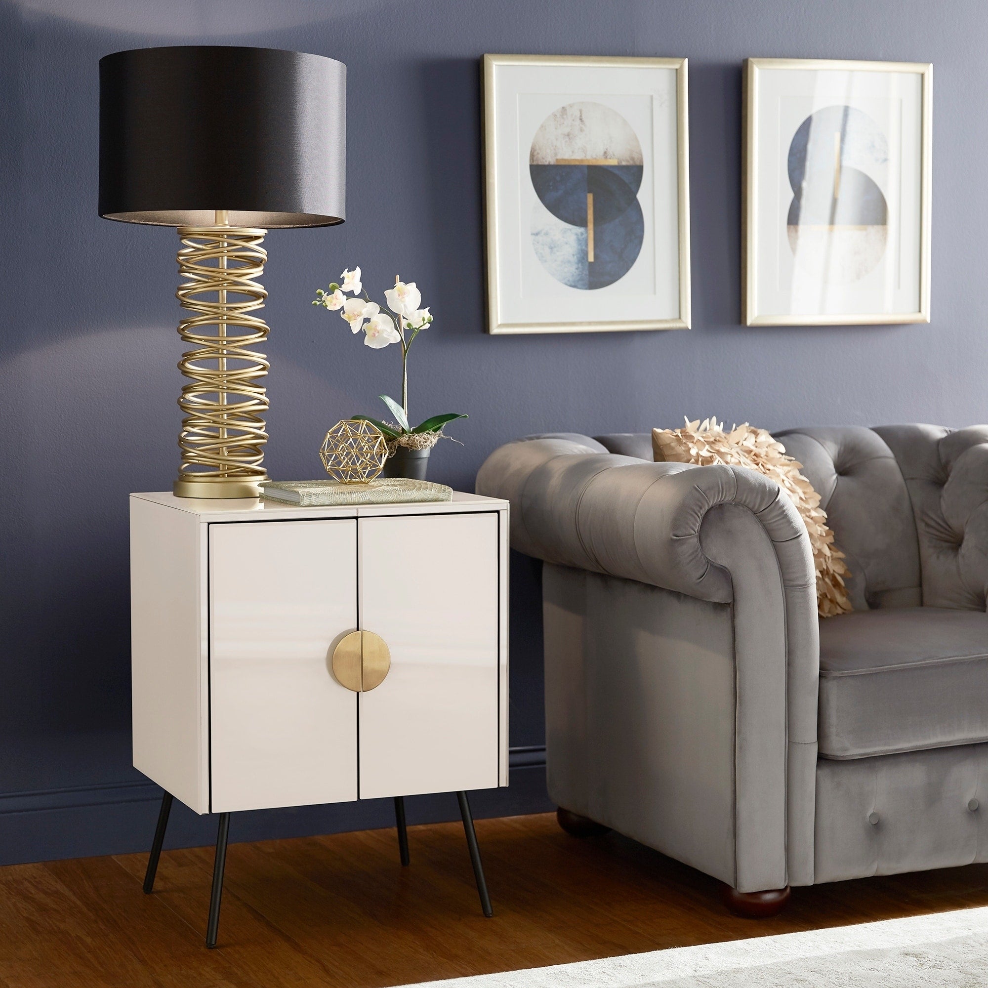 Eitan White Glass 2 Door Accent Cabinet By Inspire Q Bold