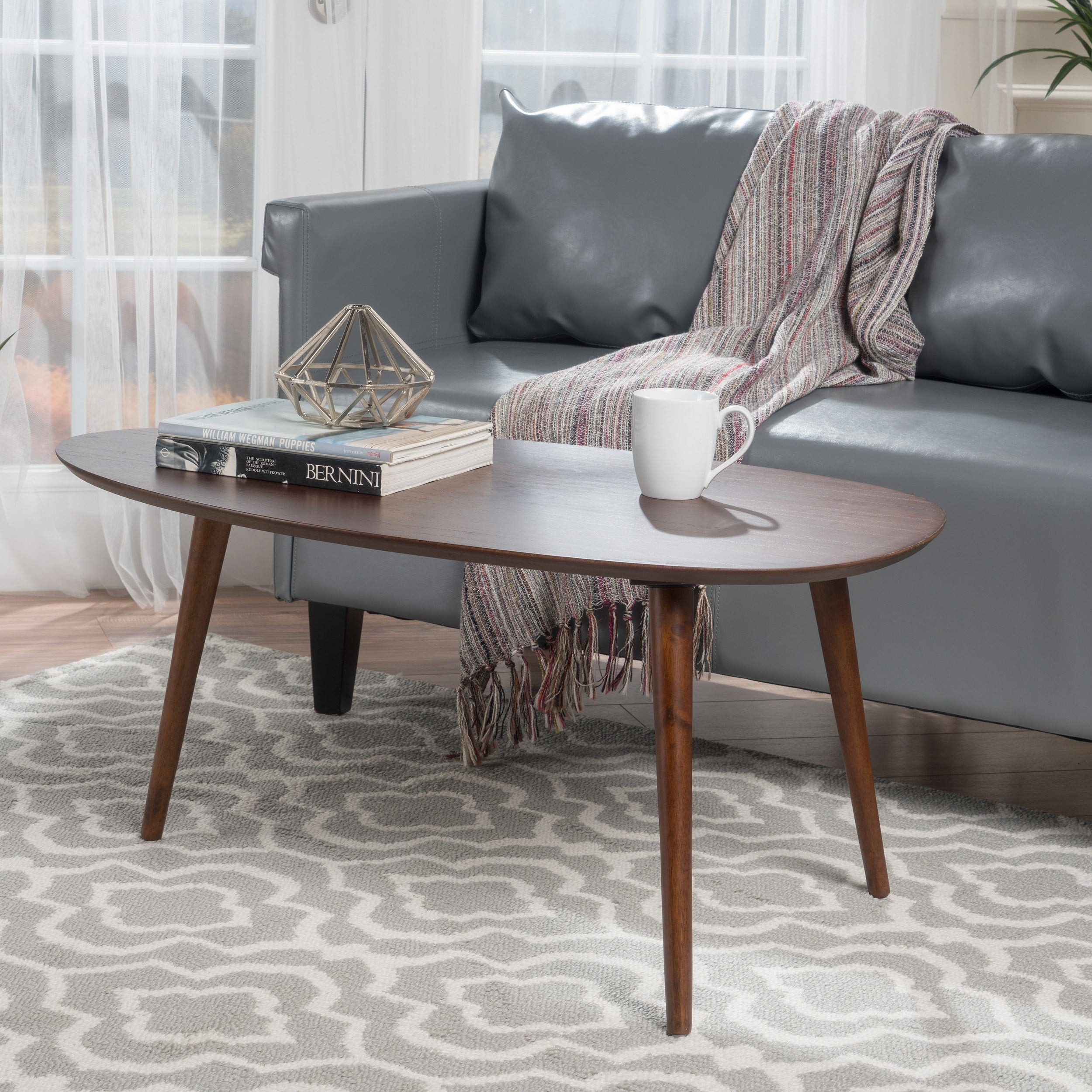 Elam Mid Century Wood Coffee Table By Christopher Knight Home