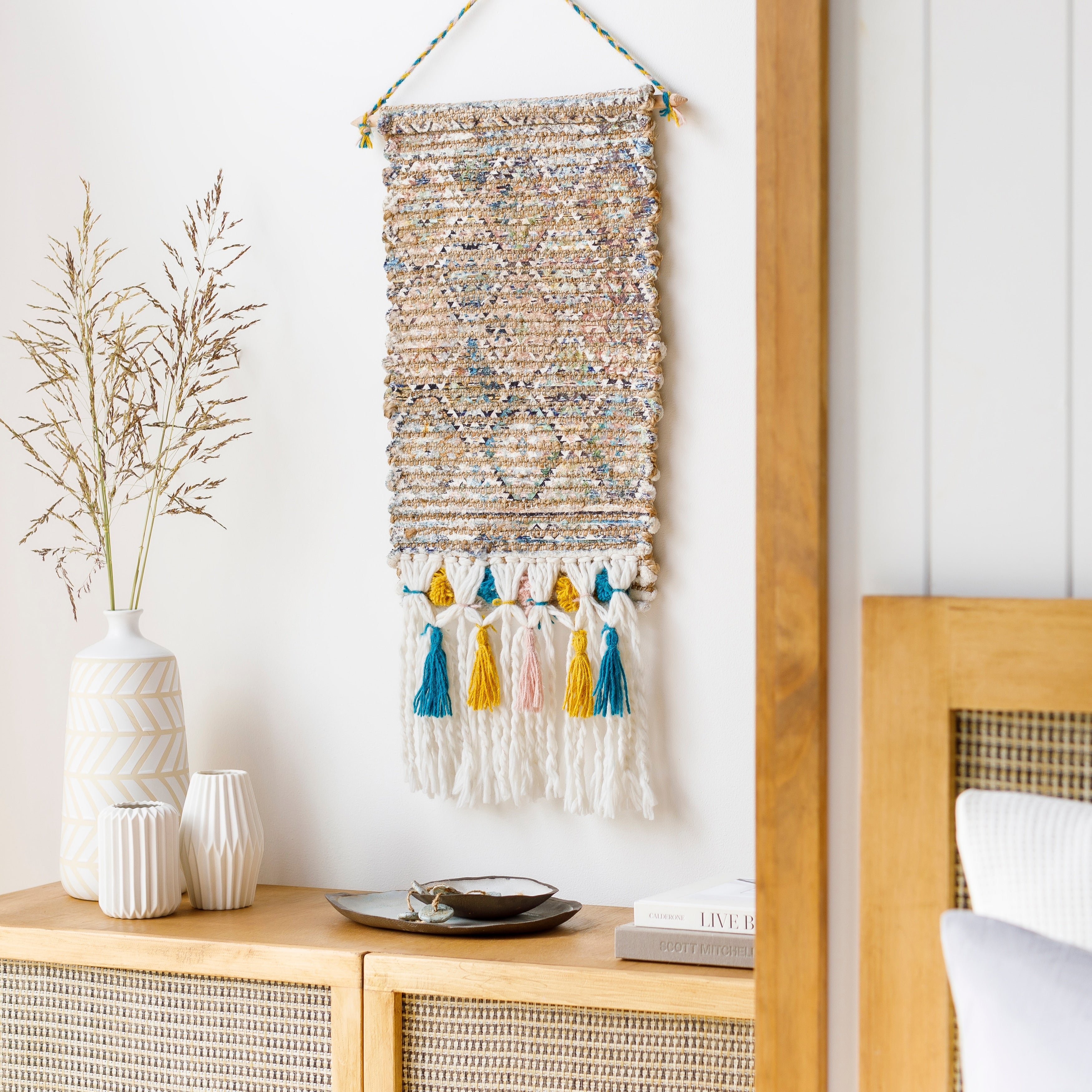 Elda Hand Woven 14 X 22 Printed Boho Wall Tapestry 14 X 22