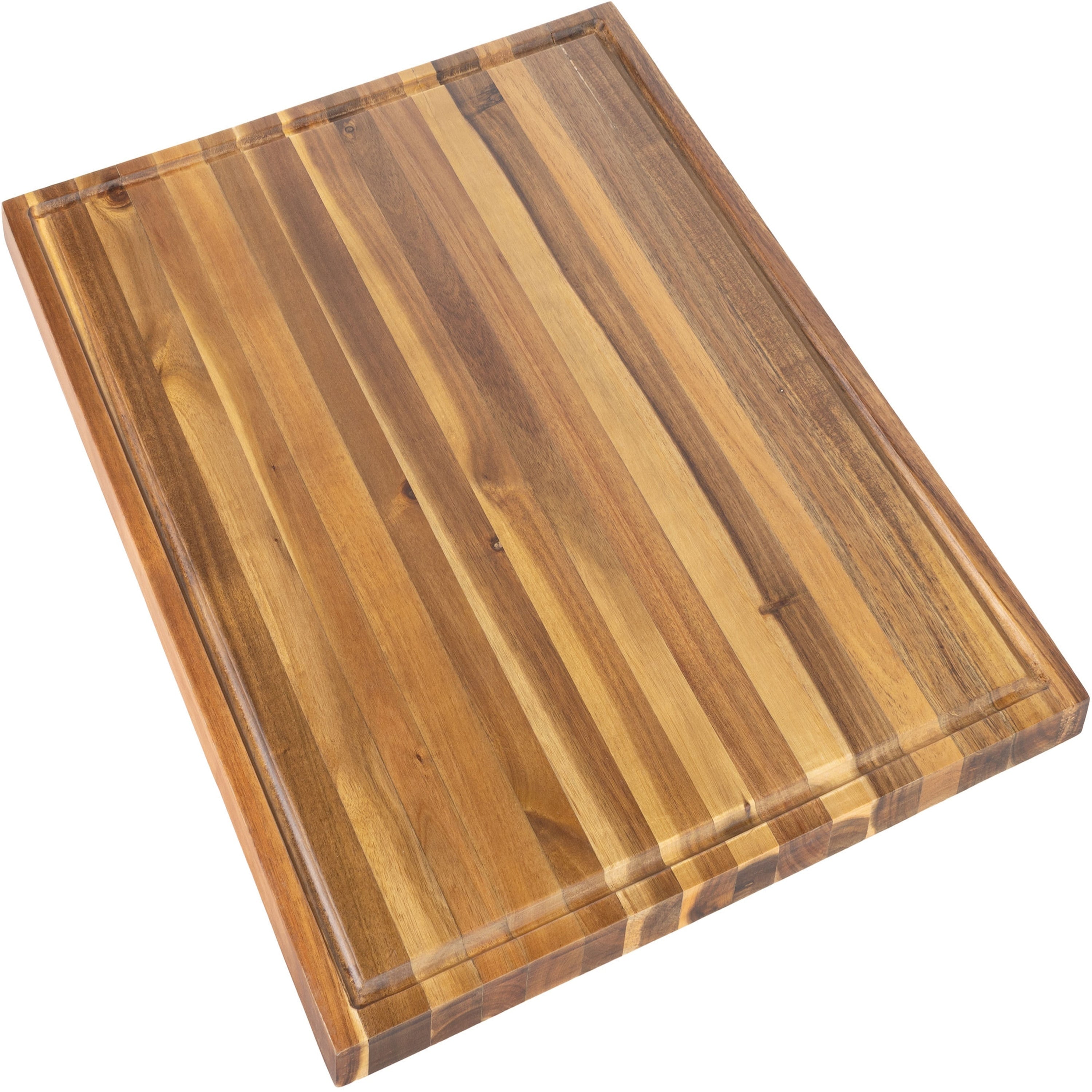 Eldridge Extra Large 24 In. W X 18 In. D Handcrafted Acacia Wood Grain Thick Reversible Cutting Board With Juice Grooves