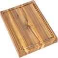 Eldridge Small 14 In. W X 10 In. D Handcrafted Acacia Wood Grain Thick Reversible Cutting Board With Juice Grooves
