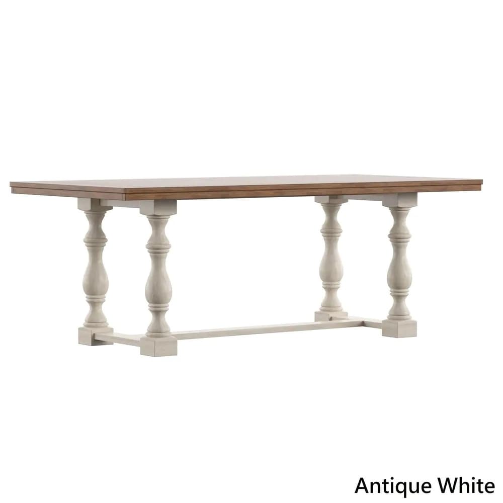 Eleanor 78 Inch Oak Dining Table With Turned Leg Trestle Base By Inspire Q Classic