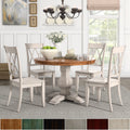 Eleanor Antique White Round Solid Wood Top 5 Piece Dining Set X Back By Inspire Q Classic