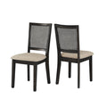 Eleanor Beige Linen Rattan Back Dining Chairs Set Of 2 By Inspire Q Classic Set Of 2